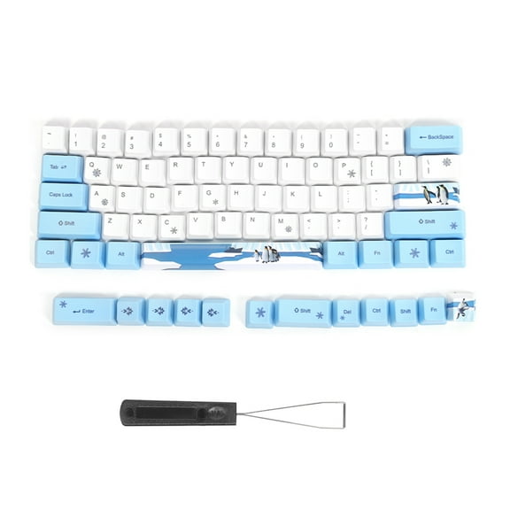 73-piece Set for Customized Mechanical Keyboard Gaming Experience Cute Penguin Patterned PBT Keycaps