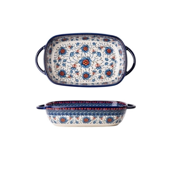 730ML Ceramic Baking Dish with Handles, Oven Safe Pasta Lasagna Pan