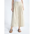 thumbnail image 1 of Free Assembly Women's and Women's Plus High Rise Wide Leg Pleated Culotte Pants, Sizes XS-XXL, 1 of 5