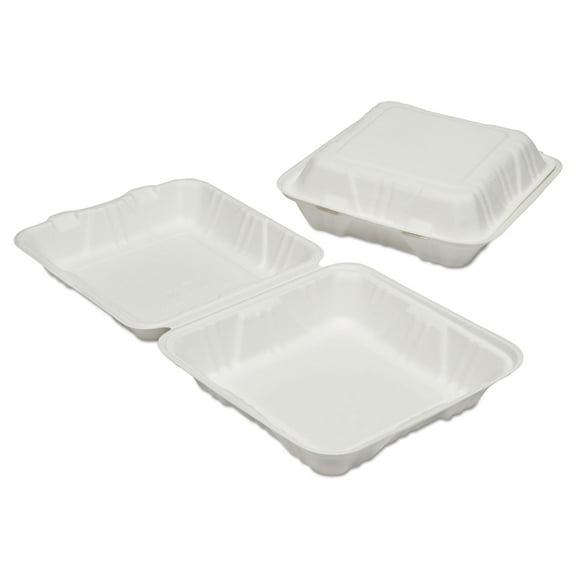 7350016646907, Clamshell Hinged Lid ToGo Food Containers, 9x9x3, 200/BX