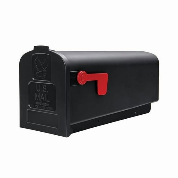 738757 Rust - Proof Plastic Post Mount Mailbox, Black