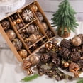 thumbnail image 1 of 73PCs Christmas Tree Ornaments Artificial Pinecone Mixed Color Ornaments Window Display Balls Hanging Christmas Tree Decorations with Variety Styles Easy Hanging for Home Festival, 1 of 6