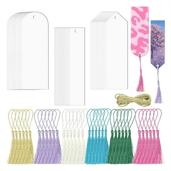 73Pcs Acrylic Bookmarks Blanks,Sublimation Acrylic Book Markers