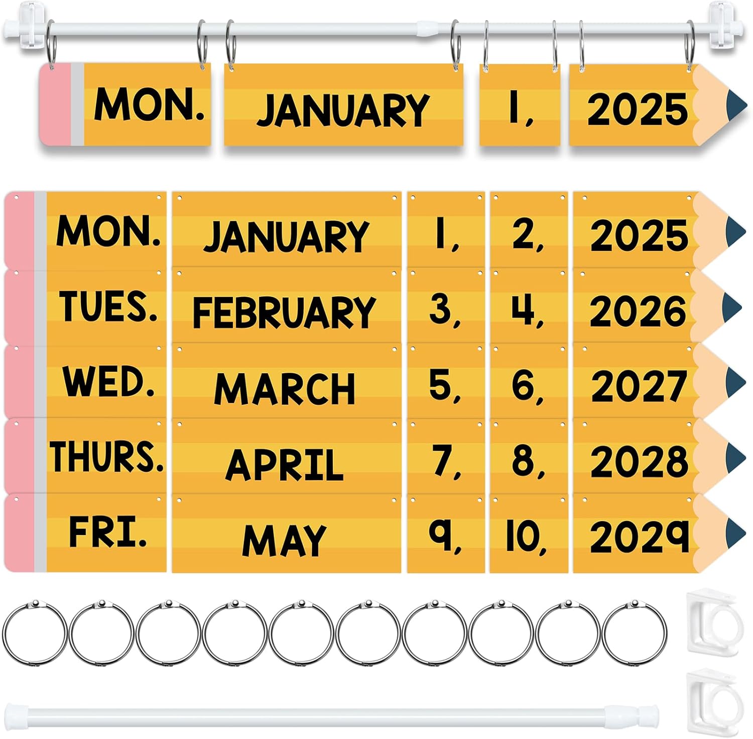 73Pcs Classroom Flip Calendar Bulletin Board Set with Holder for ...
