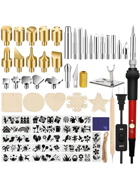 73Pcs Wood Burning Kit, Wood Burning Pen and Accessories, Embossing Carving and Wood Burning for Beginners