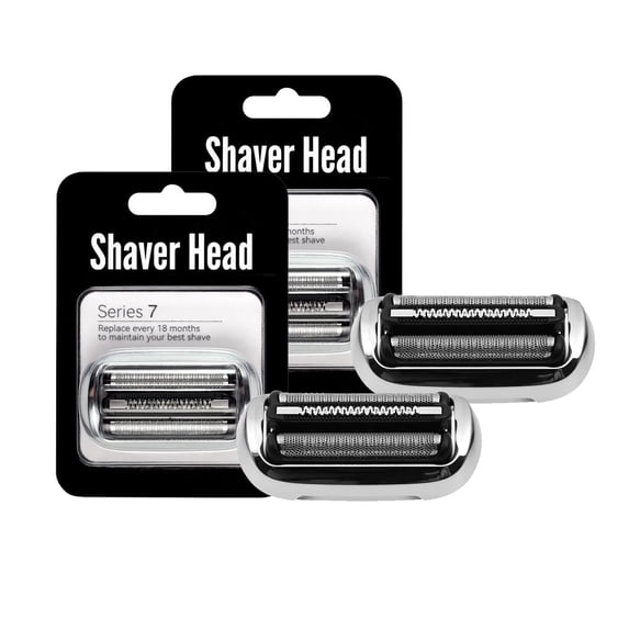 73S Replacement Head (2-Pack) – Compatible with Series 7 Electric Shavers. Compatible Models: 7020s, 7025s, 7027cs, 7085cc, 7071cc, 7075cc. Color: Silver.