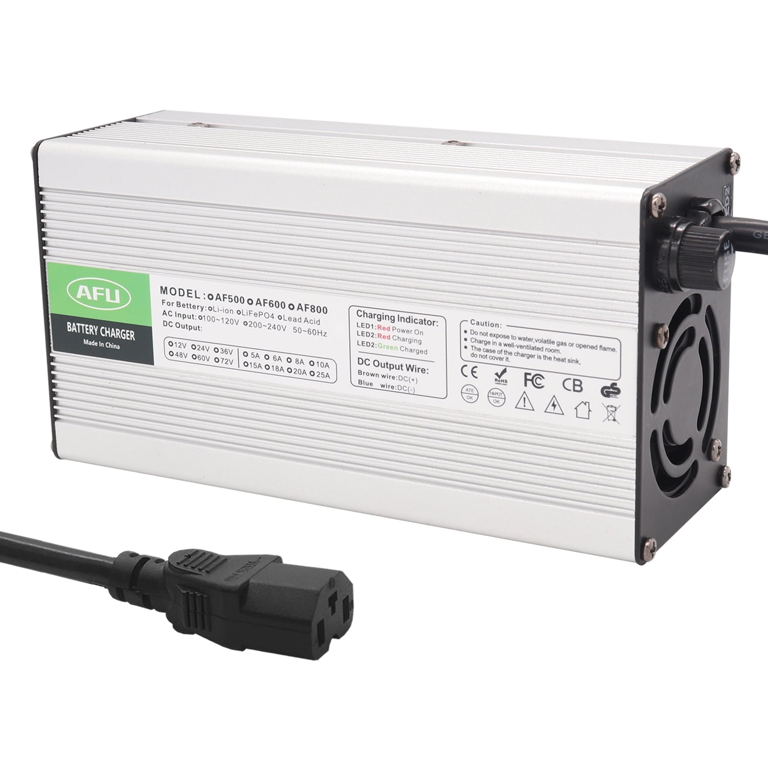 73V 10A Charger Smart Aluminum Case Is Suitable For 20S 60V 64V Outdoor LiFePO4 Battery