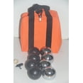 thumbnail image 1 of 73mm Metal Bocce/Petanque Set with 4 Black and 4 Silver Balls and Heavy Duty Orange Nylon Bag - Single, 1 of 1