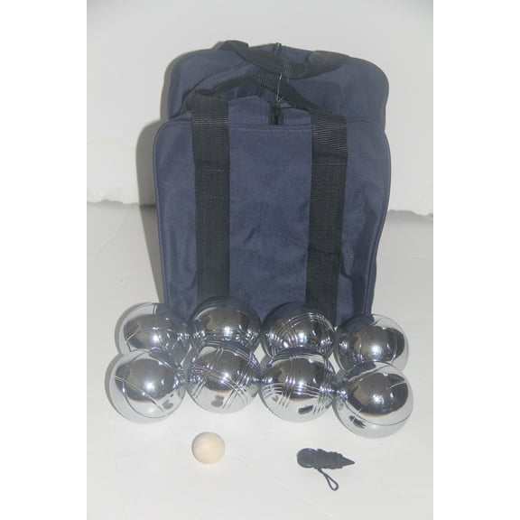 73mm Metal Bocce/Petanque Set with Silver Balls and Heavy Duty Blue Nylon Bag - Single