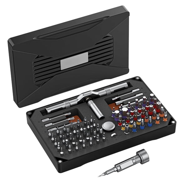 74 In 1 Magnetic Set Ratchet With Detachable Allen Wrench T Handle & Storage Case Gift For Men Dad Repair Tool Kit Furniture Electronics Bicycle Diy Gadget