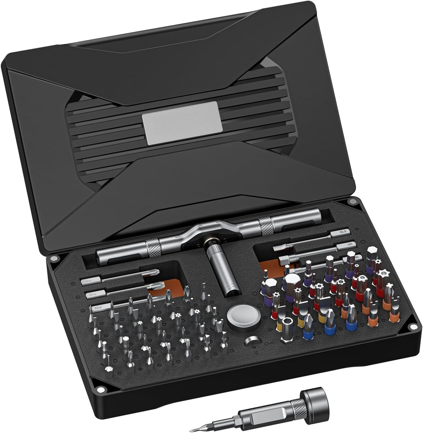 Must Have Ratchets 74 in 1 Ratchet Set - T Handle Ratchet with S2 Steel Bits, Detachable ...