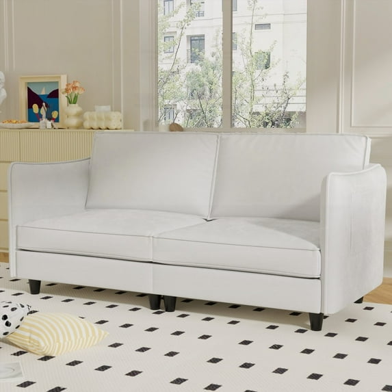 Modern Mid Century Design 74.27'' 2-Seater Loveseat Sofa with Solid Wood Frame and Breathable Fabric