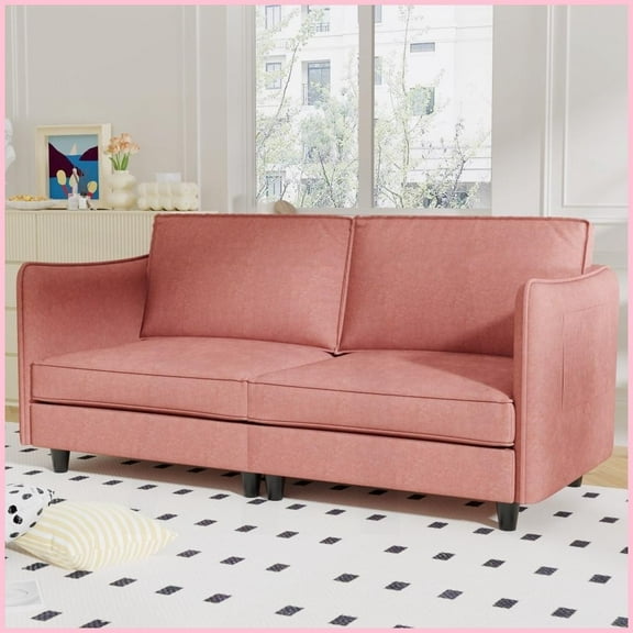 74.27'' Mid Century Modern Loveseat Sofa - 2 Seater with Breathable Fabric & Pocket Springs for Small Spaces, Apartment, Bedroom