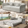 thumbnail image 1 of 74.4"W Velvet Tufted 2-in-1 Pull Out Sofa Bed, Convertible Sleeper Sofa, Upholstered Large 3-Seater Loveseat Couch, 1 of 10