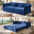 thumbnail image 1 of 74.4"W Velvet Tufted 2-in-1 Pull Out Sofa Bed, Convertible Sleeper Sofa, Upholstered Large 3-Seater Loveseat Couch, 1 of 10