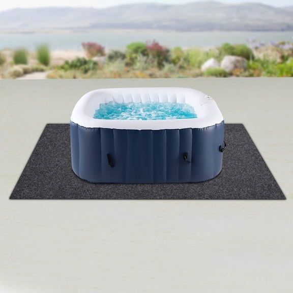 74*72 in Rectangular Extra Large Hot Tub Pad Inflatable Hot Tub Mat Outdoor Indoor Ground (Gray)