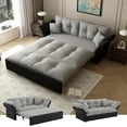 thumbnail image 1 of 74.8'' Pull Out Sofa Bed Queen, Convertible Sleeper Sofa Couch, Velvet Loveseat Recliner, Comfy Cloud Futon Couch for Living Room, Apartment, Small Space, Bedroom, RV, Grey, 1 of 11