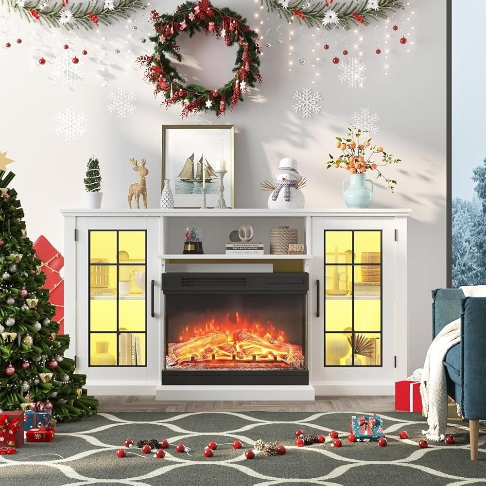 74.8 inch Fireplace TV Stand for 80