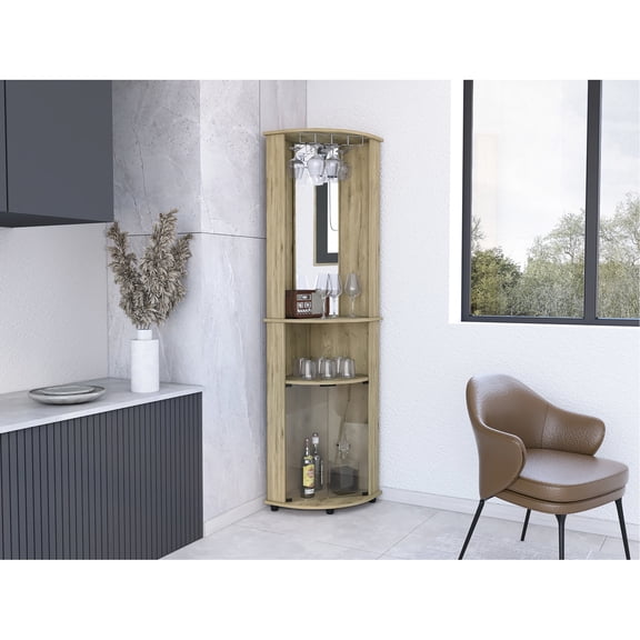74.80 in Height - Double Glass Doors Display - Dining Room - Showcase Liquor Collection