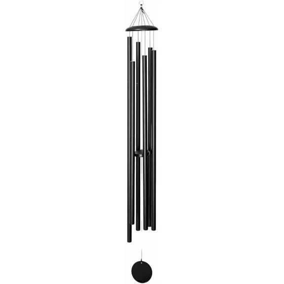 74" Aluminum Wind Chimes  Premium Black Wind Chime for Outdoor, Garden, Patio & Backyard Zen Atmosphere