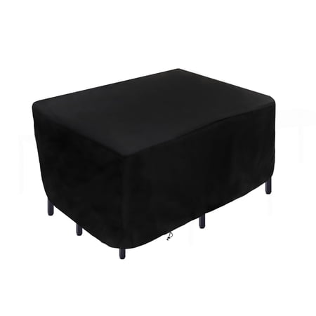 96 in. Patio Furniture Cover, Waterproof with Rope and Metal Buckles, Black