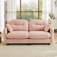 thumbnail image 1 of 74" Cloud Couch, Sectional Couches for Living Room, Pink Modern Modular U-Shaped Sofa with Ottoman, Soft Chenille, Tufted Back, Easy Install, 1 of 17