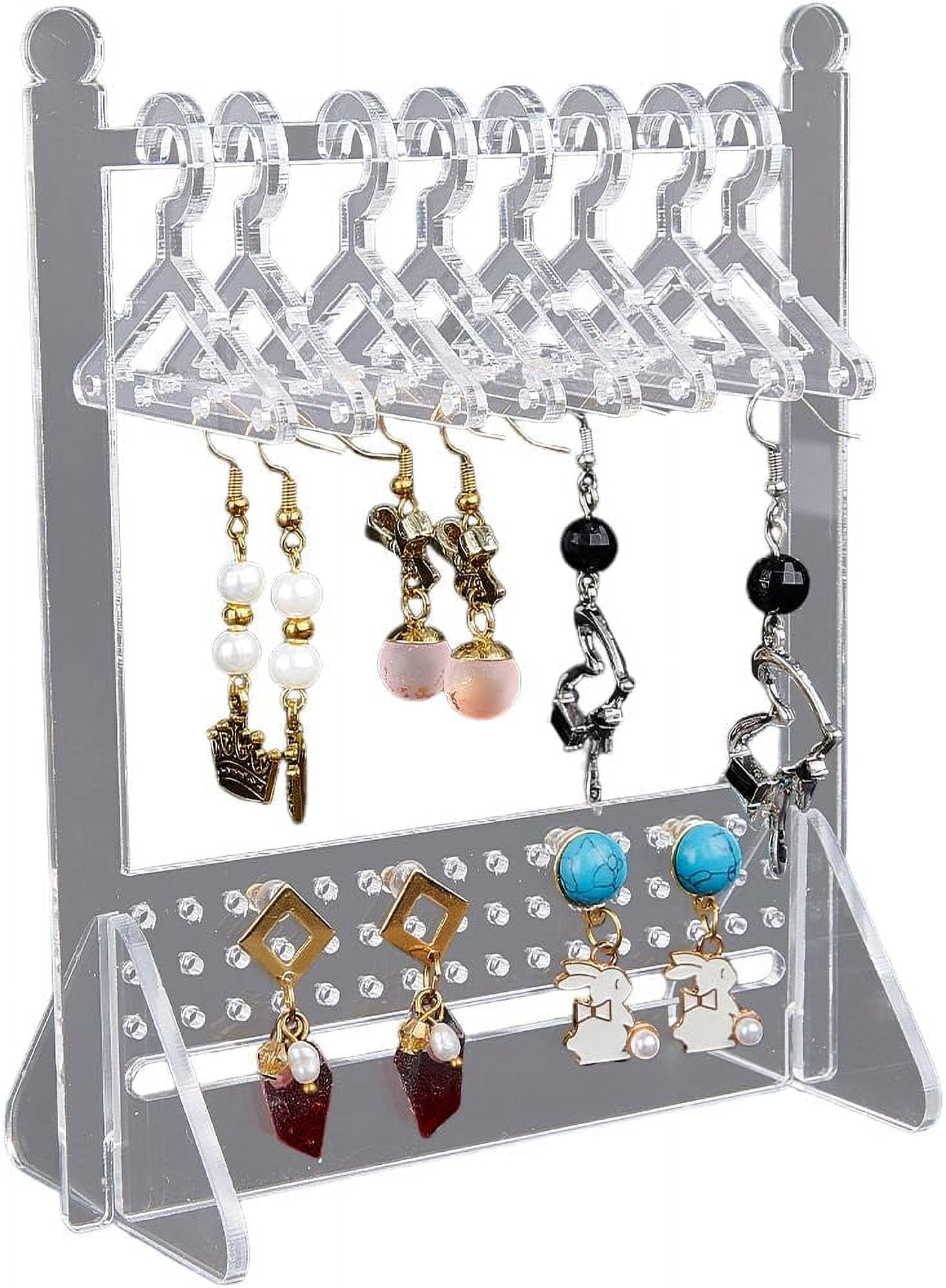 74 Holes Earring Display Holder Acrylic Jewelry Mini Hanging Hanger ...