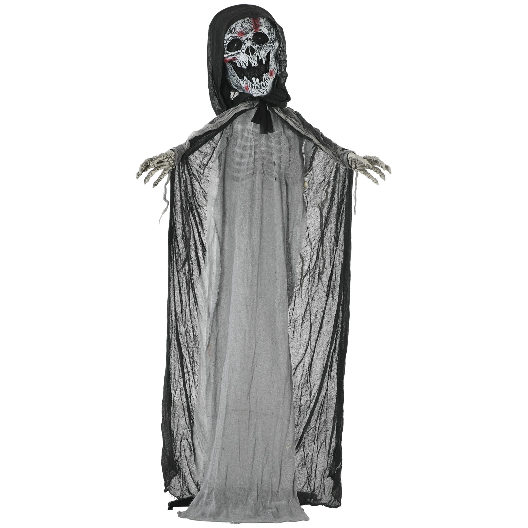74 Inch Animated Skeleton Witch Halloween Decoration with Sound and Motion