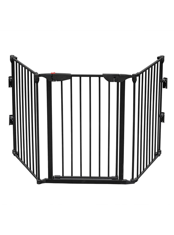 74-Inch Configurable Walk-Through Baby Safety Gate Adjustable Metal Barrier/Fence for Toddler/Pet/Dog/Cat/Puppy – Ideal for Openings/Stairs/Doorways (25.39" W x 29.3" H Each Panel)