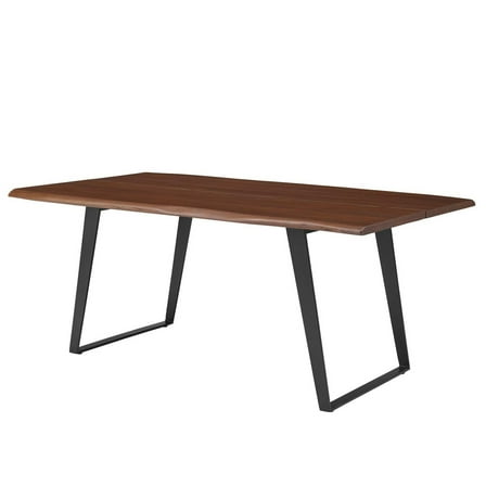 74 Inch Dining Table, Brown Black, Wood, Rectangular, Kitchen Cafe Bistro Hospitality Restaurant, Modern Contemporary HB34391