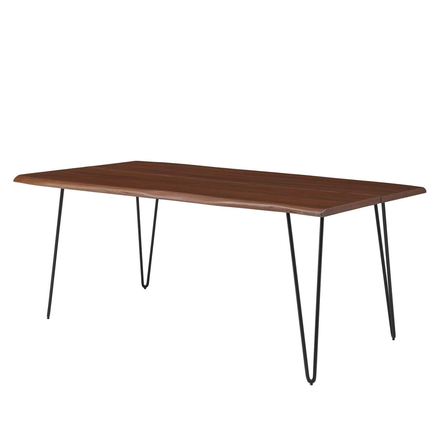 74 Inch Dining Table, Brown Black, Wood, Rectangular, Mid Century ...