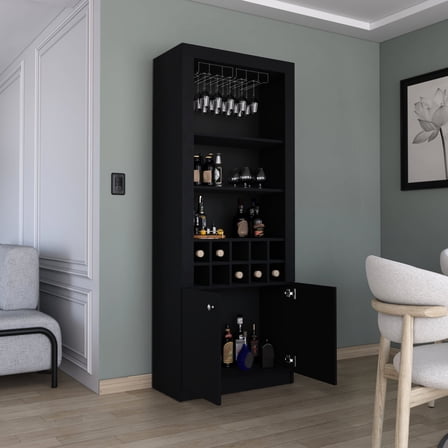 74-Inch Tall China Cabinet | Adaptable for Different Rooms | Constructed from Premium Engineered Wood | Display and Store Tableware