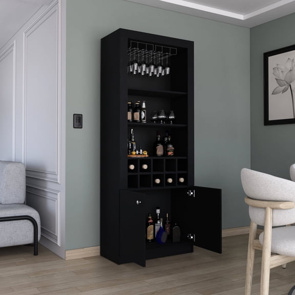 74-Inch Tall China Cabinet | Adaptable for Different Rooms | Constructed from Premium Engineered Wood | Display and Store Tableware