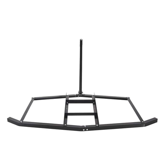 74 Inch Tow Rake Driveway Grader Q235 Steel Adjustable Crossbar Pin Hook 50 lbs Load Capacity for ATV UTV Garden Lawn Tractor
