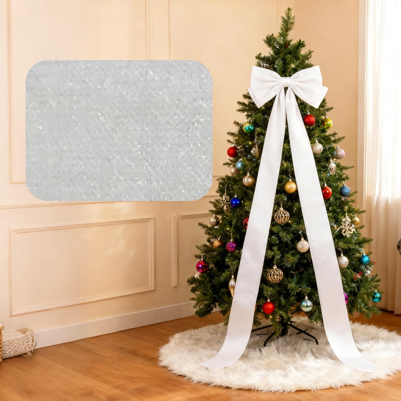 74 Inches Christmas Extra Large Velvet Bows Christmas Tree Topper Decor ...