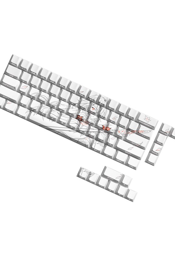 74 Keys Key Caps Set Engraved Side Keycaps Replacement for 61 67 68 Keyboards Gaming Accessories