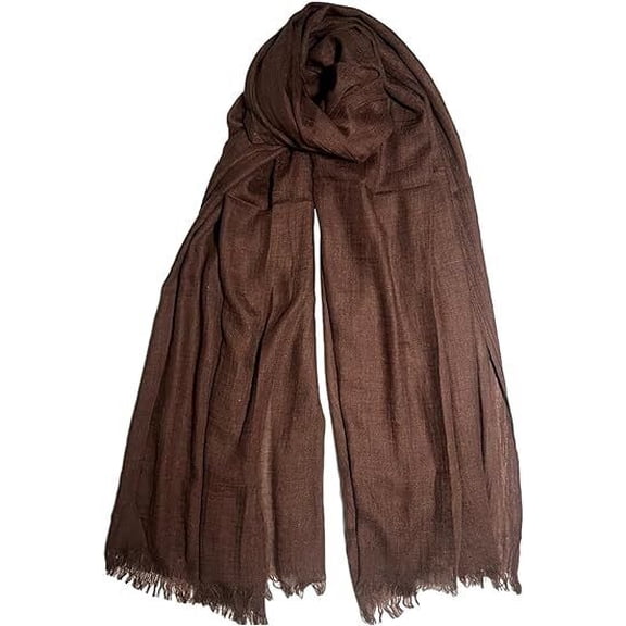 74"L Women's Lightweight Linen-Like Sheer Scarves in Rich Colors