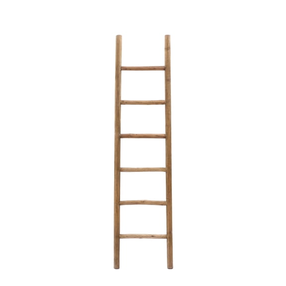Langford Home 6-Tier Leaning Blanket 74" Ladder, Home Bathroom Decor, Fir Wood