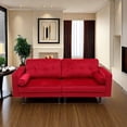 thumbnail image 1 of 74" Modern Upholstered Velvet Sofa Couch for Living Room,Square Armrest Tufted Loveseat Sofa with Two Throw Pillows，Wood Foot, 1 of 8