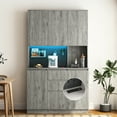thumbnail image 1 of 74" Pantry Cabinet With Charging Station, Led Lights And Shelf, Modern Sideboard For Kitchen, Living Room, Dining Room Station Lights, Buffet Cupboards, 1 of 7