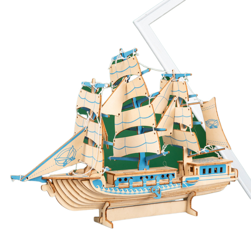 74 Pcs Yacht Mechanical 3D Wooden Puzzles for Adults and Kids to Build
