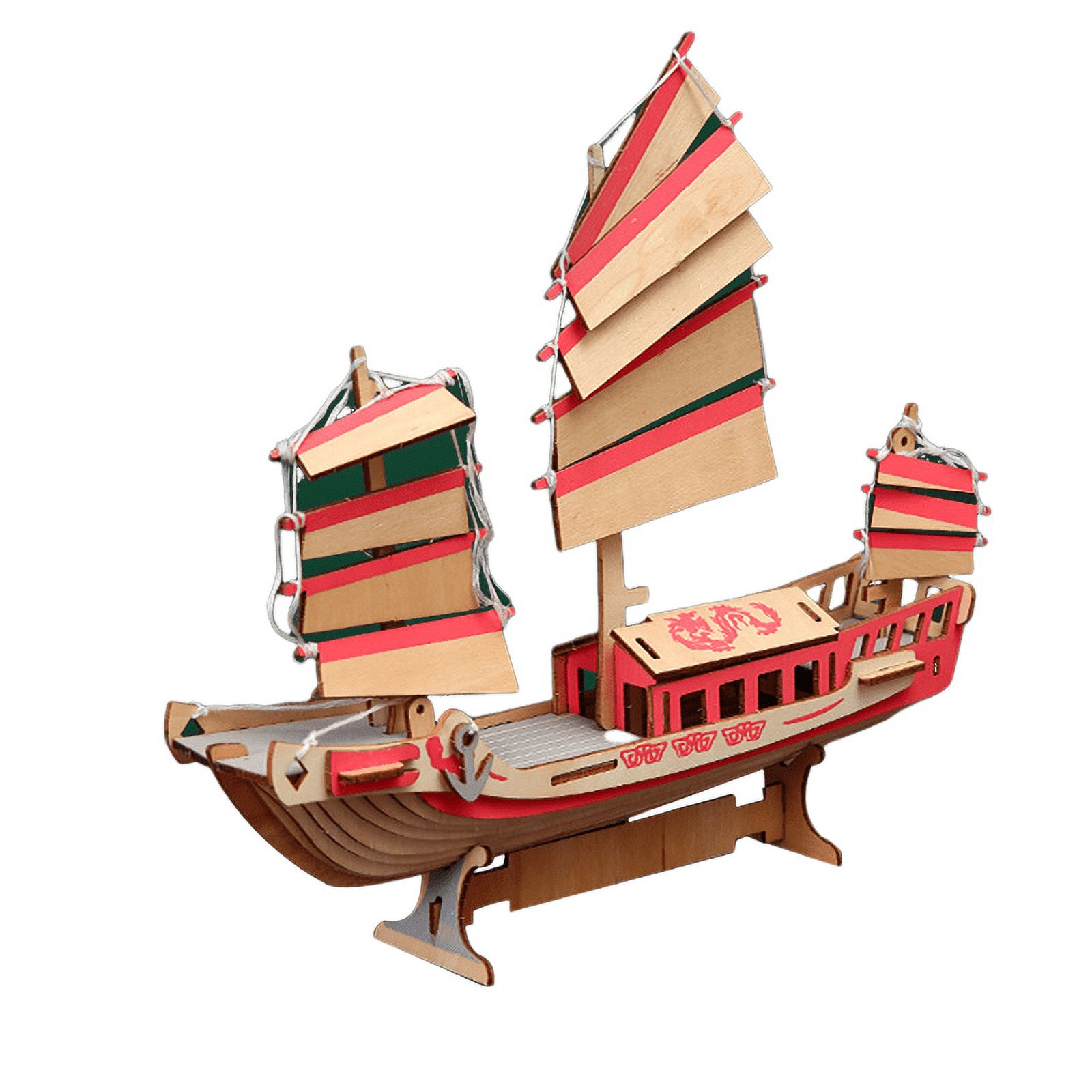 74 Pcs Yacht Mechanical 3D Wooden Puzzles for Adults and Kids to Build