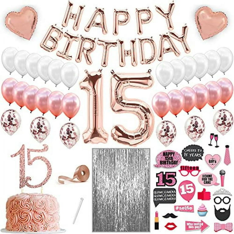 74 Piece 15 Birthday Decorations For Girls, Quinceanera