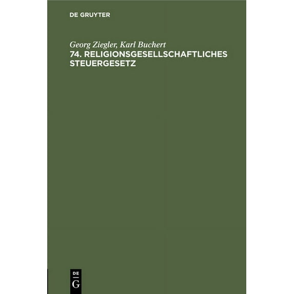 74. Religionsgesellschaftliches Steuergesetz, (Hardcover)