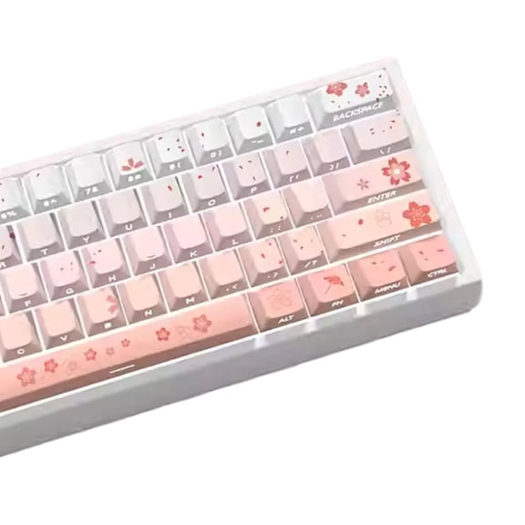 74 Sakuras Original Profile Keycaps Side Print Backlit Dye Sublimations Keycap for 60 61 65 67 68 Mechanical Keyboards