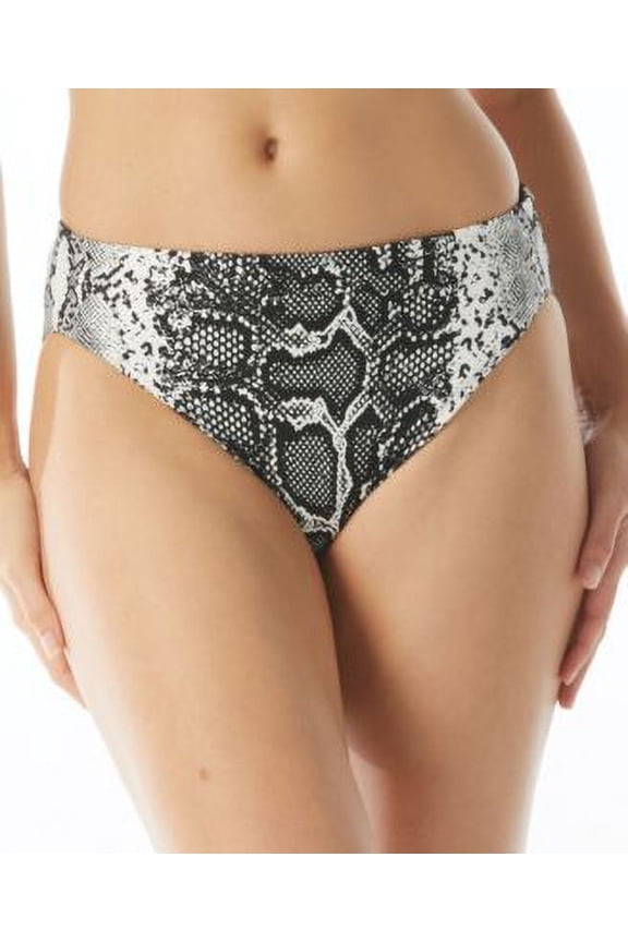 $74 Vince Camuto Women Reversible High-Leg Bikini Bottoms Black Size Small