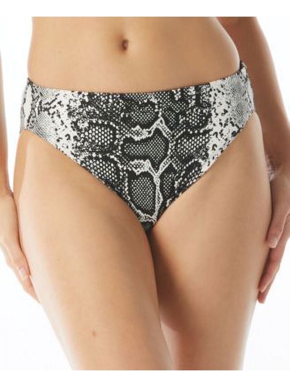 $74 Vince Camuto Women Reversible High-Leg Bikini Bottoms Black Size Small