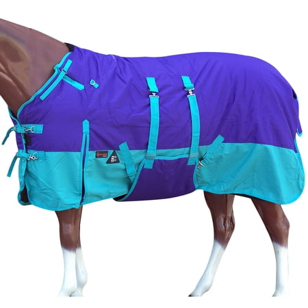 74 in Hilason 1200D Winter Waterproof Turnout Horse Blanket Belly Wrap Blue