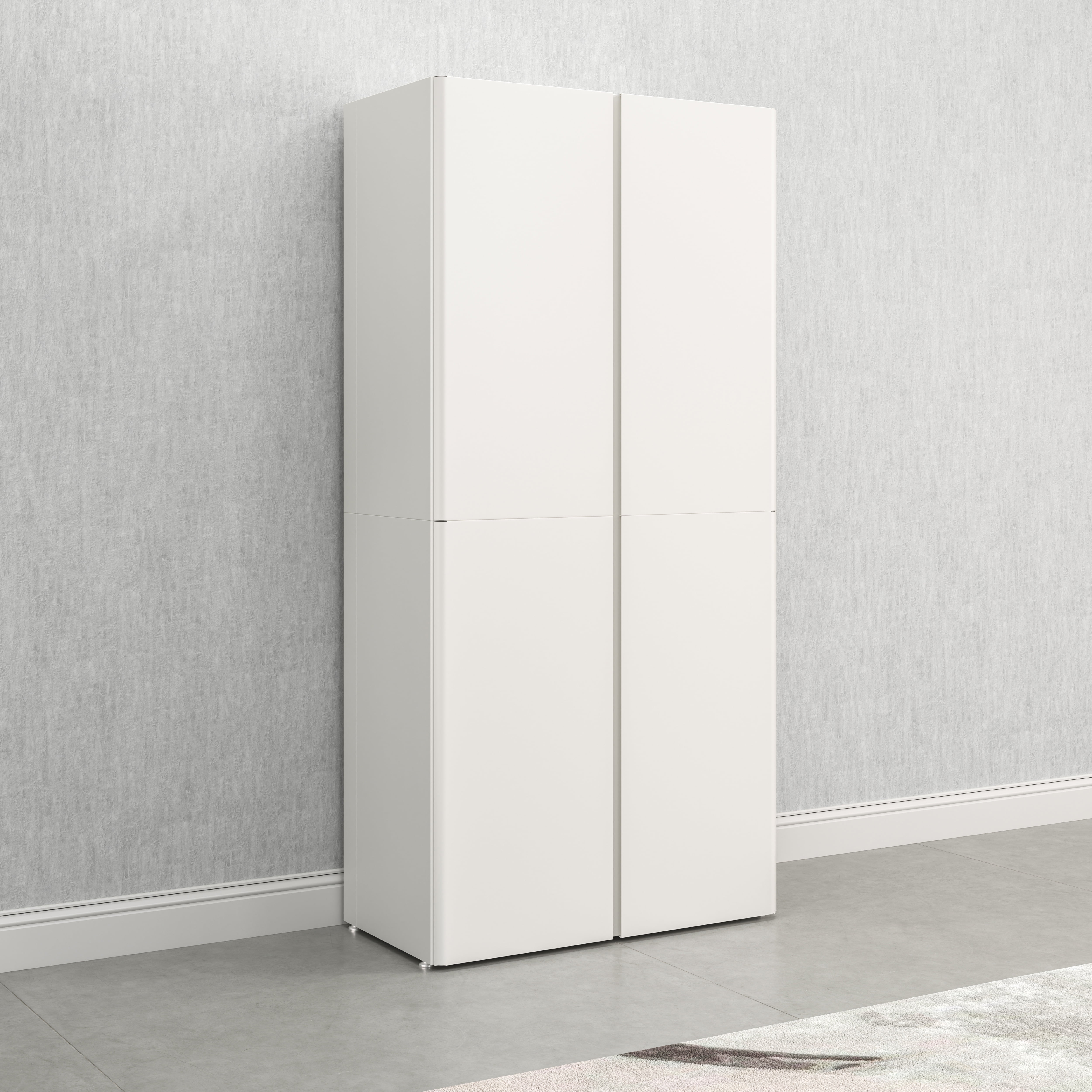 Cloud White 74-Inch Tall Freestanding Storage Cabinet with Adjustable Shelves