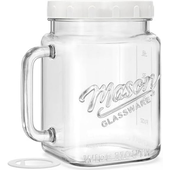 74 oz/2160 ml Glass Jar with Lid, Wide Mouth Airtight Glass Storage Jar, Quart Pantry Organization Mason Jar For Fridge, Food Storage Container For Sugar, Flour, Pickle, Coffee, Candy$$